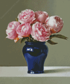 Pink Peonies in Vase Diamond Painting