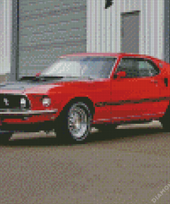 Red 69 Mustang Diamond Painting