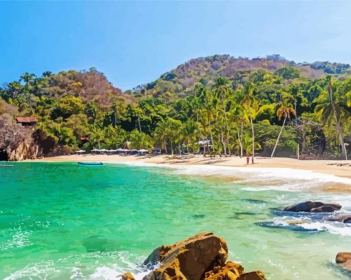 Beautiful Beach In Puerto Vallarta Diamond Painting