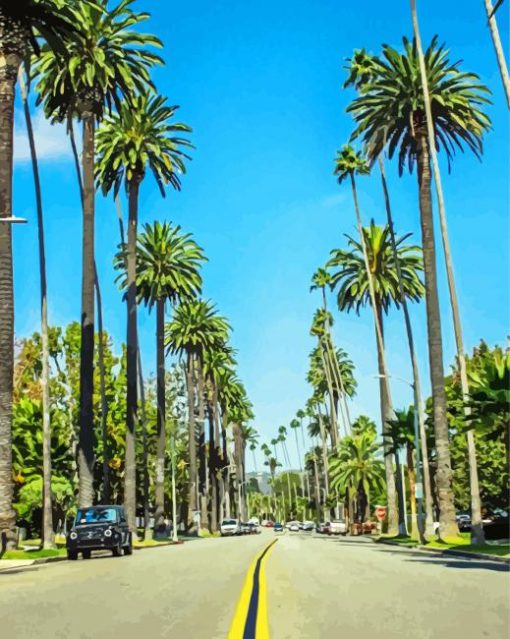 Beverly Hills Palm Trees Diamond Painting