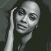 Black And White Zoe Saldana Diamond Painting