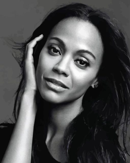 Black And White Zoe Saldana Diamond Painting