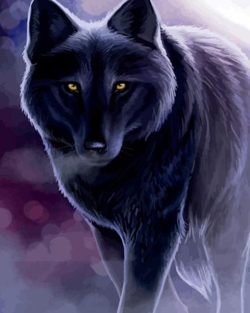 Black Wolf Diamond Painting