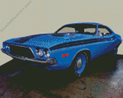 Blue Dodge Charger 1970 Diamond Painting