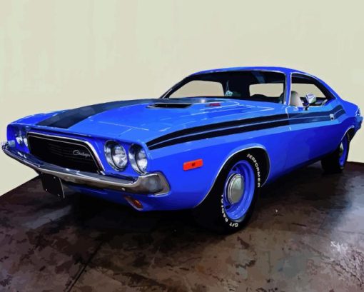 Blue Dodge Charger 1970 Diamond Painting