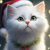 Christmas White Cat Diamond Painting