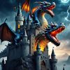 Dragon And Castle Diamond Painting