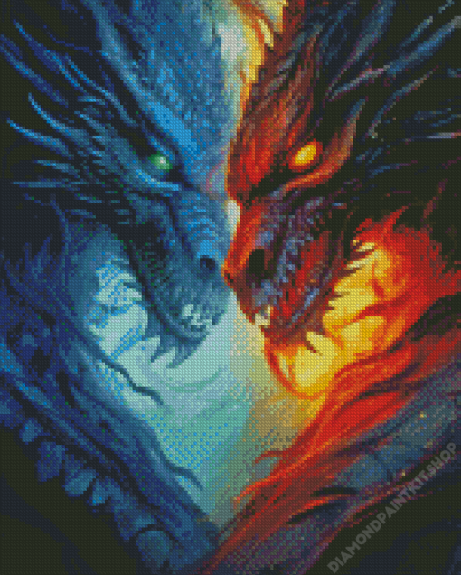 Fire Ice Dragons Diamond Painting