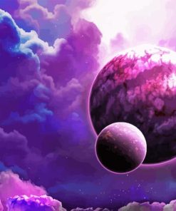 Galaxy Purple Planet Diamond Painting