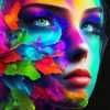 Girl Face Colorful Diamond Painting