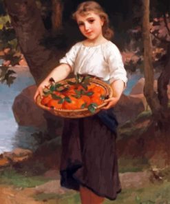 Girl With Basket of Oranges Diamond Painting