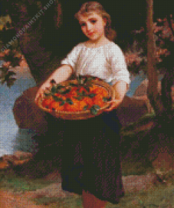 Girl With Basket of Oranges Diamond Painting