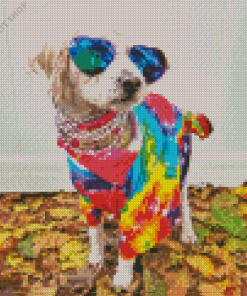 Hippie Dog Diamond Painting