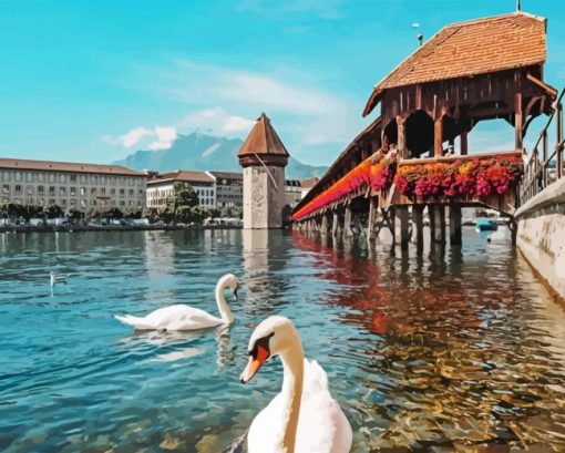 Lucerne Chapel Bridge Diamond Painting