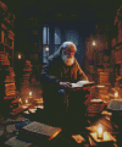 Old Man Man Reading Book Diamond Painting