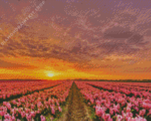 Pink Field Diamond Painting