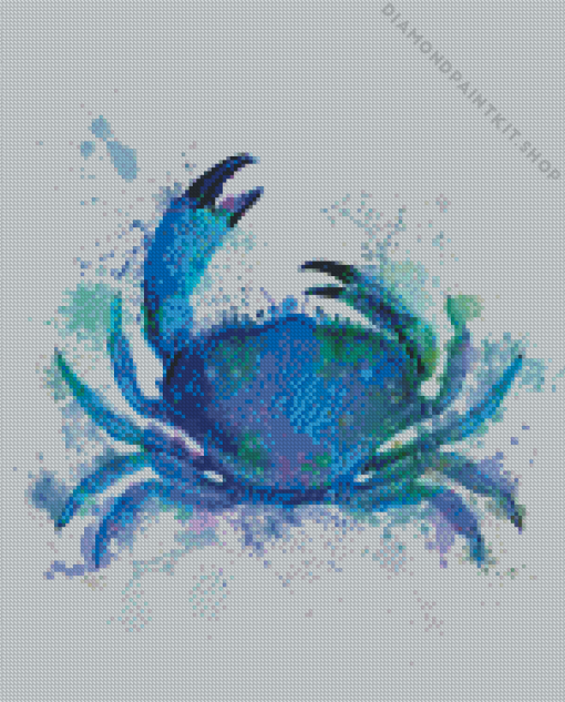 Splatter Blue Crab Diamond Painting