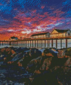 Sunset Southwold Pier Diamond Painting