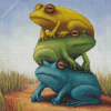 Three Pile Up Frogs Diamond Painting