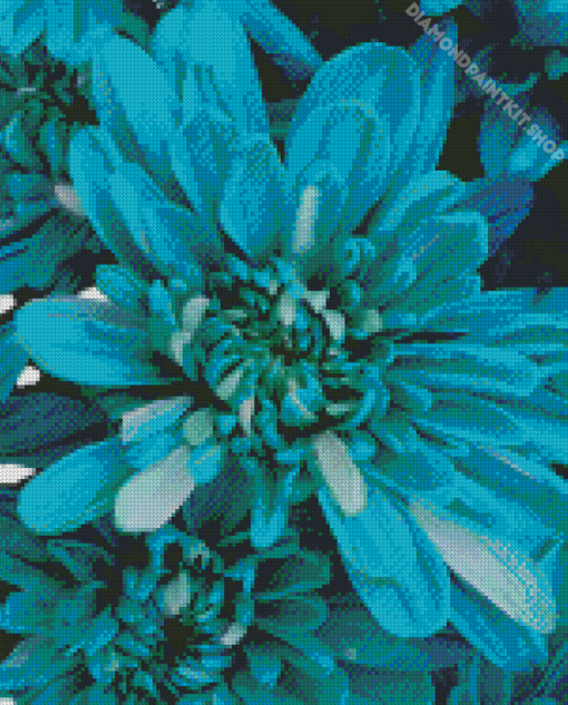 Turquoise Flower Diamond Painting