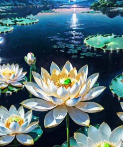 White Water Lilies Diamond Painting