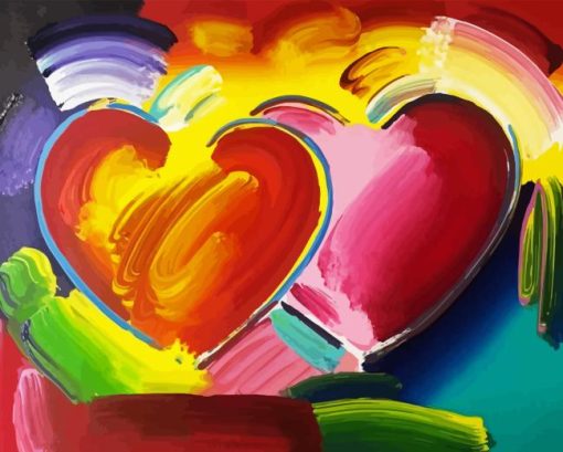 Abstract Double Hearts Diamond Painting