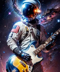 Astronaut With Guitar Diamond Painting