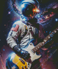 Astronaut With Guitar Diamond Painting