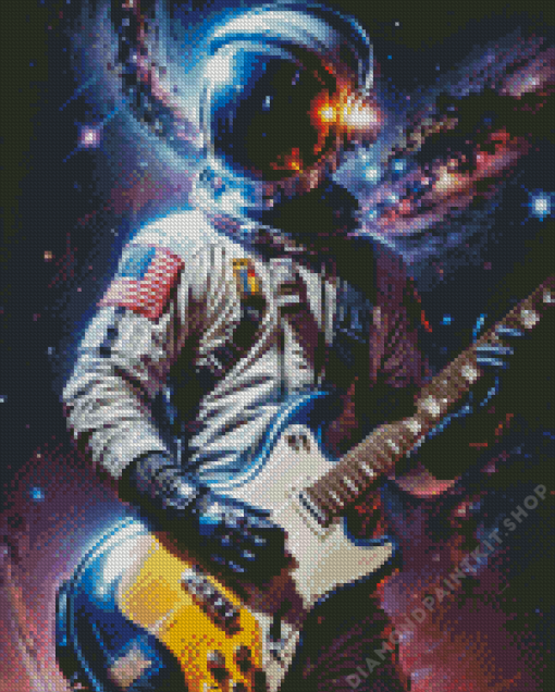 Astronaut With Guitar Diamond Painting