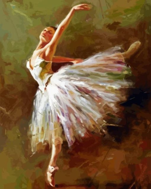 Ballerina in White Dress Diamond Painting