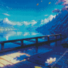 Blue Anime Landscape Diamond Painting
