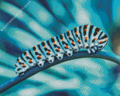 Blue Caterpillar Diamond Painting