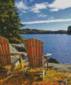 Chair on Lake Diamond Painting