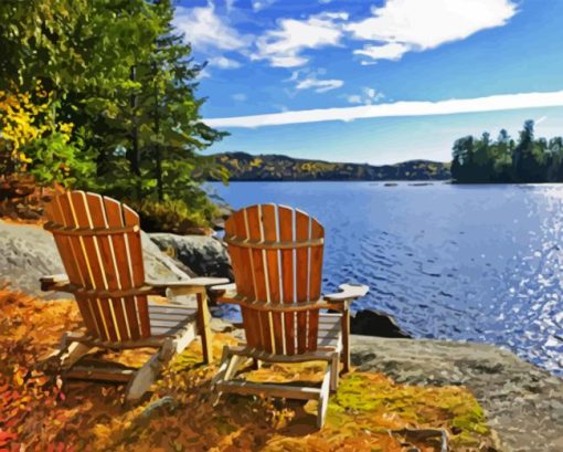 Chair on Lake Diamond Painting