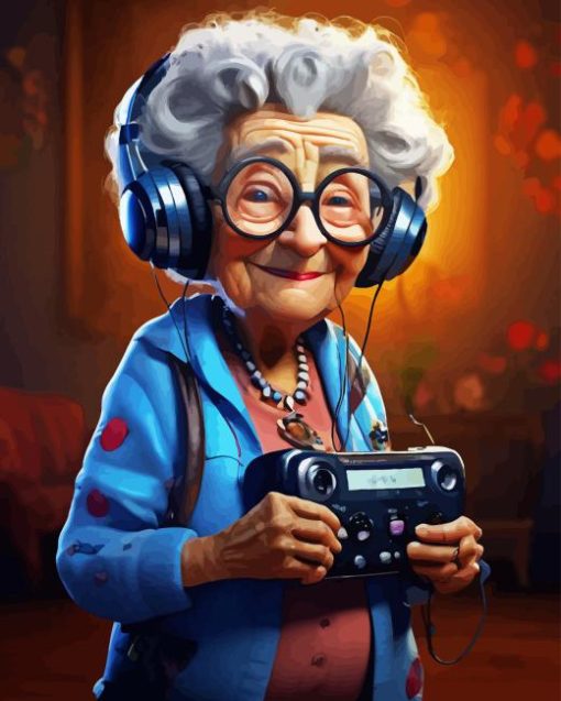 Cool Old Lady Diamond Painting