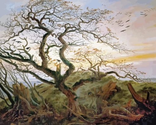 Dead Tree And Raven Diamond Painting