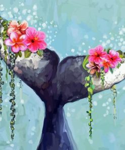 Floral Whale Tail Diamond Painting