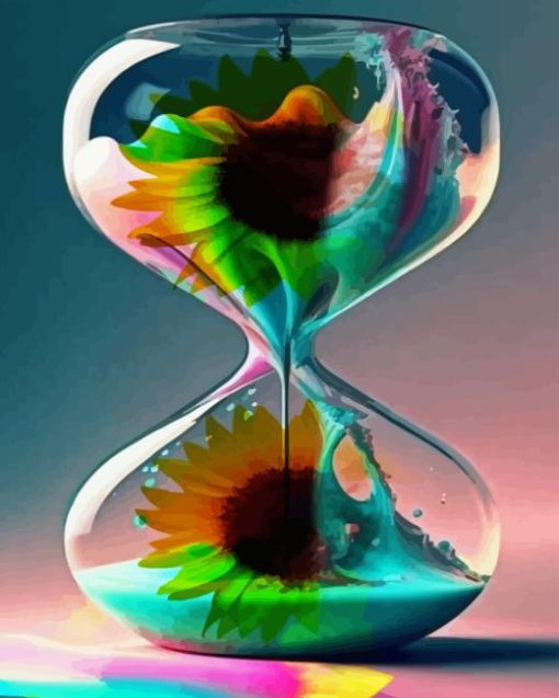 Flower Hourglasses Diamond Painting
