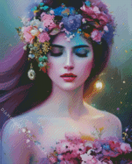 Flower Lady Diamond Painting