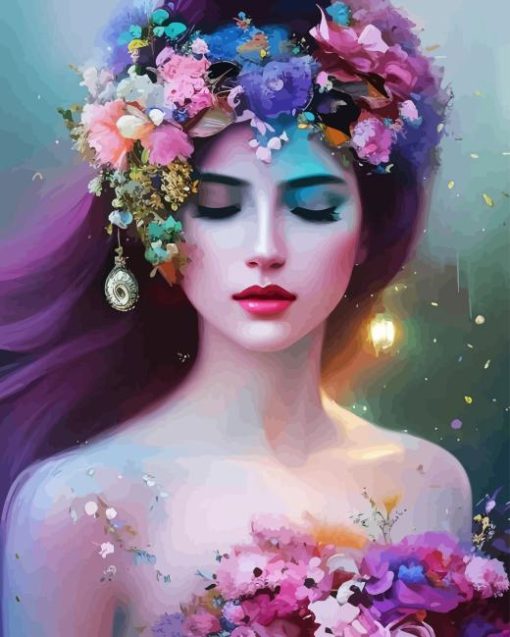 Flower Lady Diamond Painting