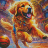 Golden Retriever With Balls Diamond Painting