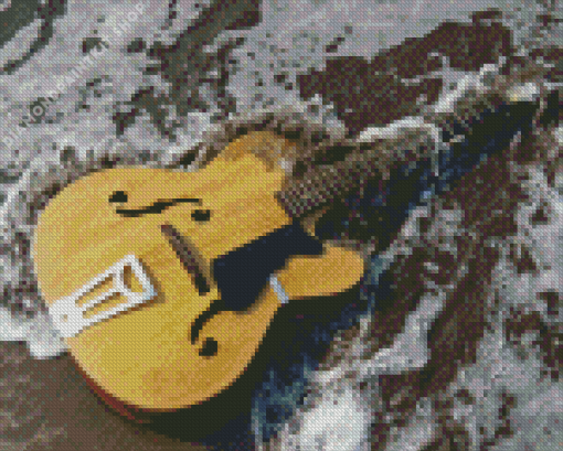 Guitar Seaside Diamond Painting