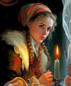 Lady And Candle Diamond Painting