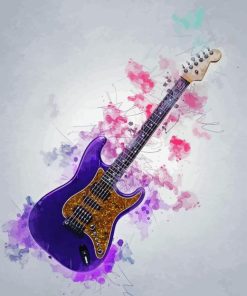 Purple Electric Guitar Diamond Painting