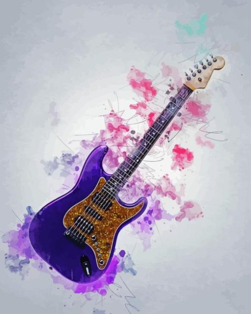 Purple Electric Guitar Diamond Painting