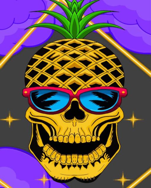 Stylish Pineapple Skull Diamond Painting