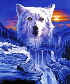 Wolf Waterfall Art Diamond Painting
