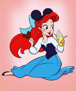 Ariel Mermaid Eating Ice Cream Diamond Painting