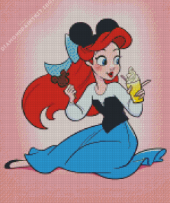 Ariel Mermaid Eating Ice Cream Diamond Painting