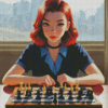 Beth Harmon Chess Diamond Painting